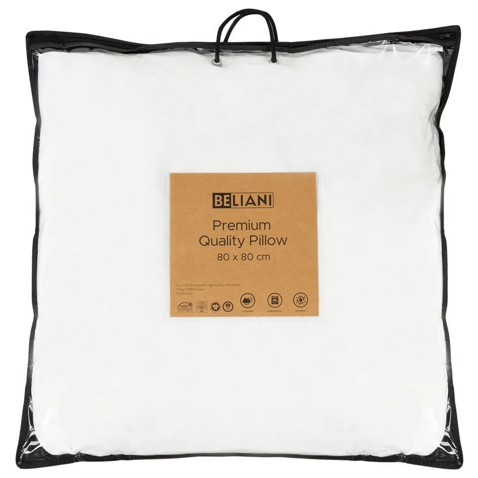 ERRIGAL - Kussen Hoog - Wit - 80 X 80 Cm - Microvezels 8 ERRIGAL - Kussen Hoog - Wit - 80 X 80 Cm - Microvezels - Afbeelding 6