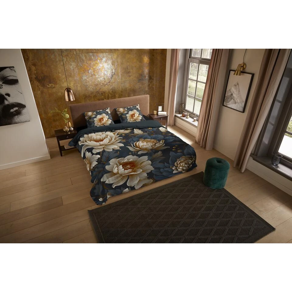 Pure Dekbedovertrek "bloemen" - Antraciet - (200x200/220 Cm) - Microfiber 4 Pure Dekbedovertrek "bloemen" - Antraciet - (200x200/220 Cm) - Microfiber - Afbeelding 2