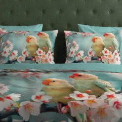 Good Morning Love Birds Dekbedovertrek Aqua-Lits-jumeaux (240 X 200/220 Cm) -Leen Bakker Winkel 2b476d5049ed431ab9abde09ddac964a 1