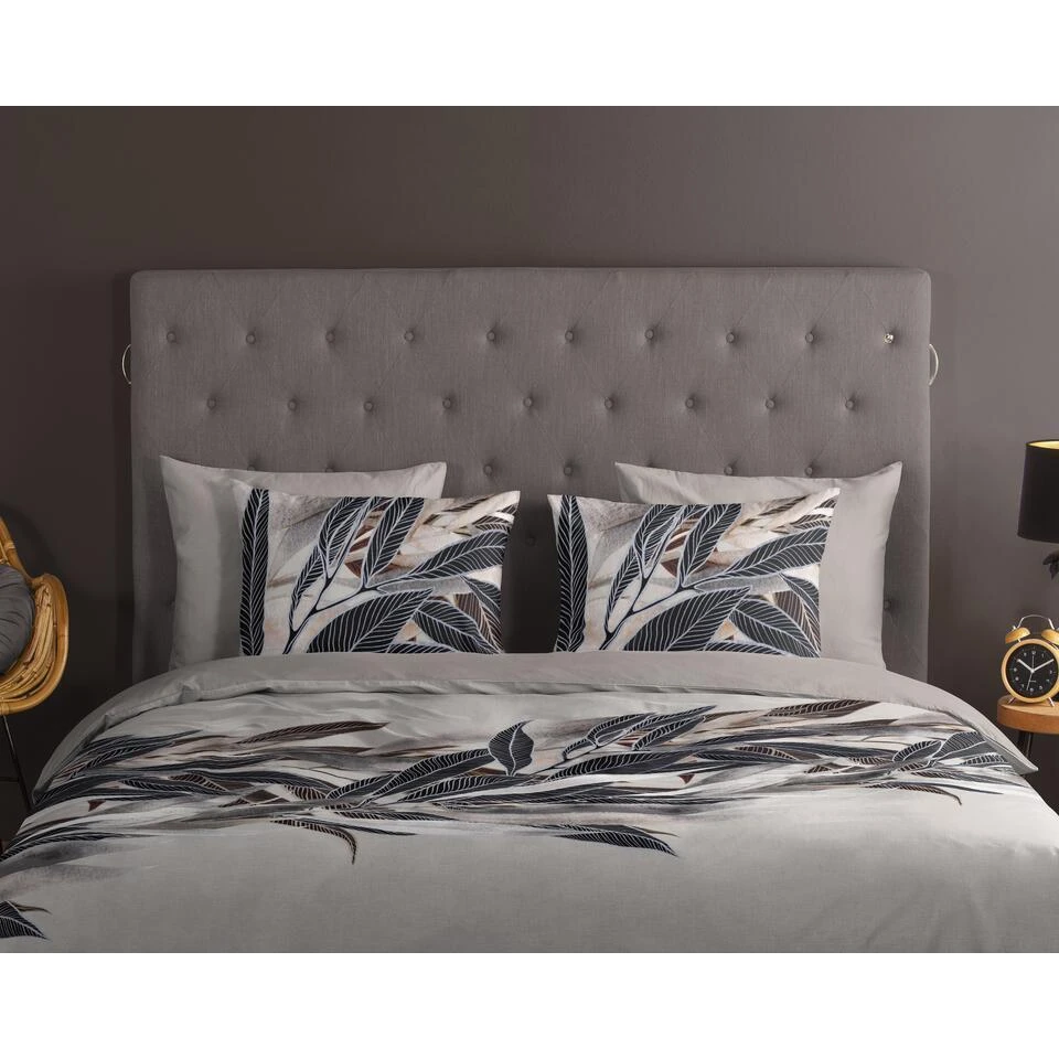 Good Morning Dekbedovertrek "veren" - Grijs - (200x200/220 Cm) - Katoen 9 Good Morning Dekbedovertrek "veren" - Grijs - (200x200/220 Cm) - Katoen - Afbeelding 7