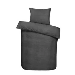 Easy Dekbedovertrek Dean Effen - Antraciet - 140x200 Cm
