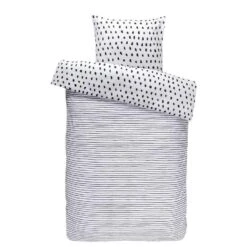 Comfort Dekbedovertrek Dany - Zwart/wit - 140x200/220 Cm
