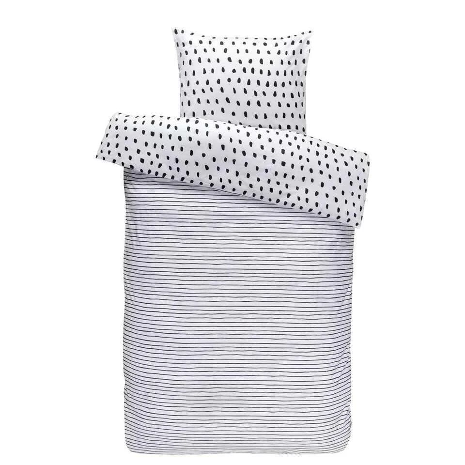 Comfort Dekbedovertrek Dany - Zwart/wit - 140x200/220 Cm 3 Comfort Dekbedovertrek Dany - Zwart/wit - 140x200/220 Cm