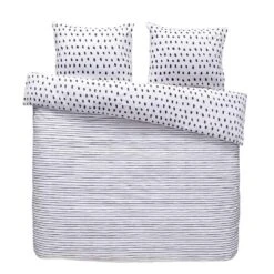 Comfort Dekbedovertrek Dany - Zwart/wit - 200x200/220 Cm