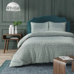 Dekbedovertrek Austin - Grijsgroen - 140x200 Cm -Leen Bakker Winkel 31105431 9050