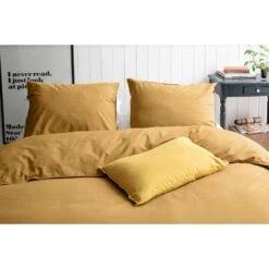 Walra Dekbedovertrek Vintage Cotton - Mosterd - 240x200/220 Cm -Leen Bakker Winkel 31105474 9050 2