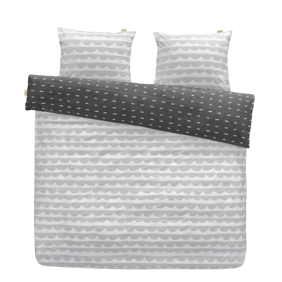 Walra Dekbedovertrek More Dashes - Antraciet - 200x200/220 Cm 4 Walra Dekbedovertrek More Dashes - Antraciet - 200x200/220 Cm - Afbeelding 2