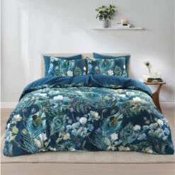 Royal Dekbedovertrek Amari Botanisch - Blauw - 200x200/220 Cm -Leen Bakker Winkel 31105984 9050