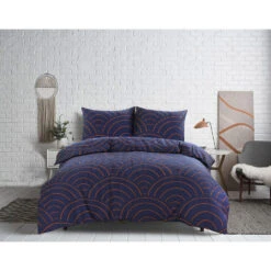 Comfort Dekbedovertrek Sendai Grafisch - Blauw/caramel - 200x200/220 Cm -Leen Bakker Winkel 31105992 9050