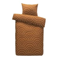 Comfort Dekbedovertrek Sendai Grafisch - Caramel - 140x200/220 Cm
