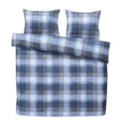 Comfort Dekbedovertrek Jona Ruiten - Blauw/antraciet - 240x200/220 Cm