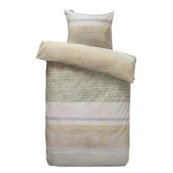 Ariadne At Home Dekbedovertrek Lin Strepen - Groen - 140x200/220 Cm