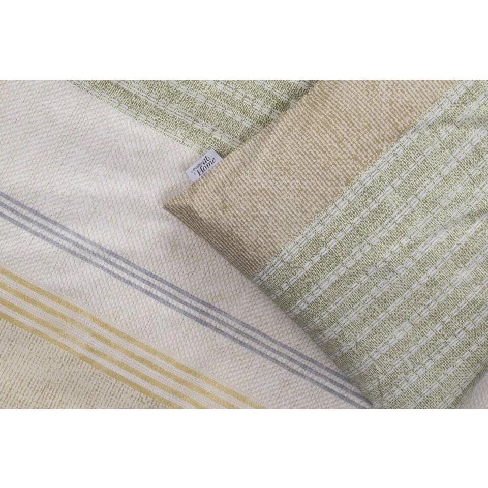 Ariadne At Home Dekbedovertrek Lin Strepen - Groen - 140x200/220 Cm 4 Ariadne At Home Dekbedovertrek Lin Strepen - Groen - 140x200/220 Cm - Afbeelding 2