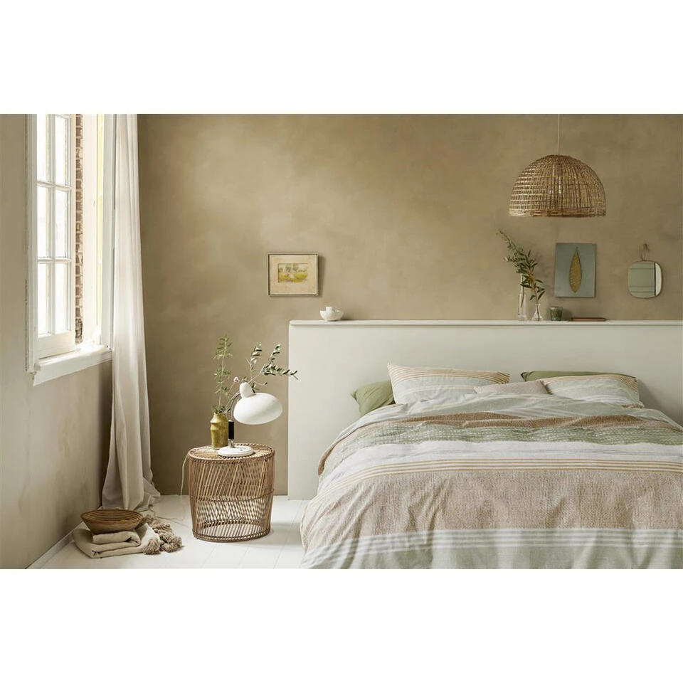 Ariadne At Home Dekbedovertrek Lin Strepen - Groen - 140x200/220 Cm 6 Ariadne At Home Dekbedovertrek Lin Strepen - Groen - 140x200/220 Cm - Afbeelding 4