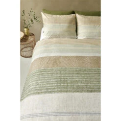 Ariadne At Home Dekbedovertrek Lin Strepen - Groen - 140x200/220 Cm 8 Ariadne At Home Dekbedovertrek Lin Strepen - Groen - 140x200/220 Cm -Leen Bakker Winkel 31106075 9051