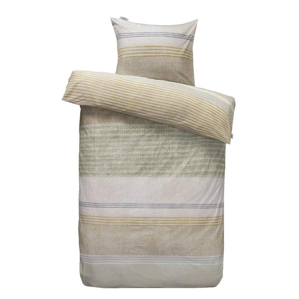 Ariadne At Home Dekbedovertrek Lin Strepen - Groen - 140x200/220 Cm 3 Ariadne At Home Dekbedovertrek Lin Strepen - Groen - 140x200/220 Cm