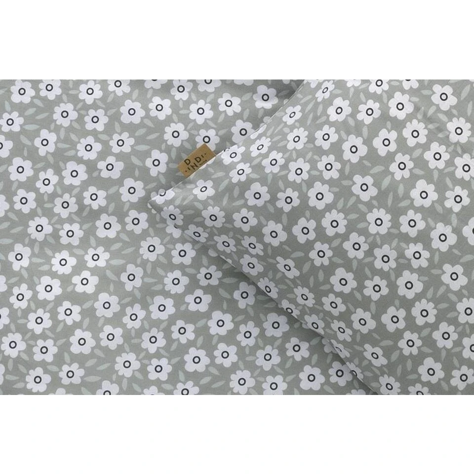 Dindi Home Dekbedovertrek Cute Flowers Bloemen - Groen - 140x200/220 Cm 4 Dindi Home Dekbedovertrek Cute Flowers Bloemen - Groen - 140x200/220 Cm - Afbeelding 2