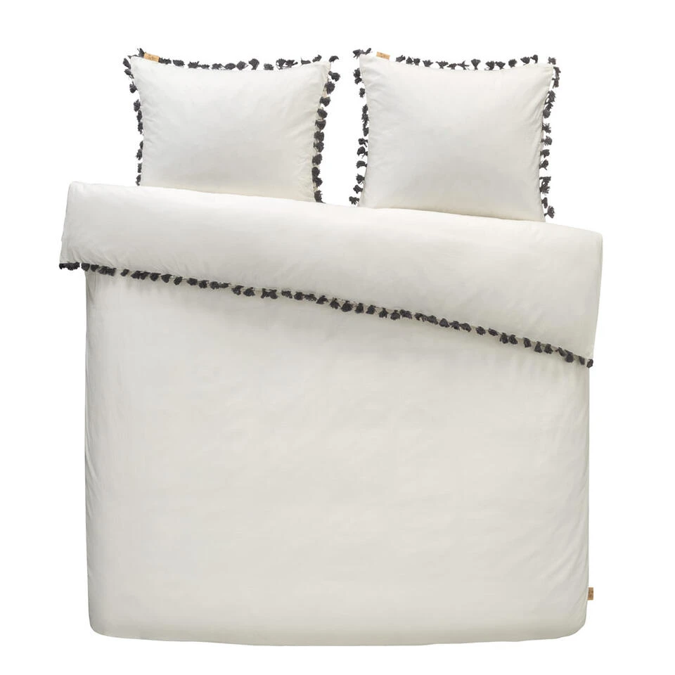 Dindi Home Dekbedovertrek Fleeky Fringes Effen - Wit - 200x200/220 Cm 3 Dindi Home Dekbedovertrek Fleeky Fringes Effen - Wit - 200x200/220 Cm