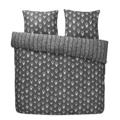 Walra - Dekbedovertrek Remade Turned Cones - 240x220 Cm - Off Black