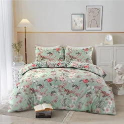 Comfort Dekbedovertrek Norah - Groen - 200x200/220 Cm -Leen Bakker Winkel 31106157 9050