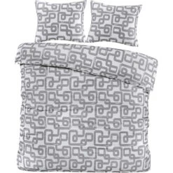 Dekbedovertrek Malaga - Grijs - 240x2020 Cm -Leen Bakker Winkel 31106420 0100