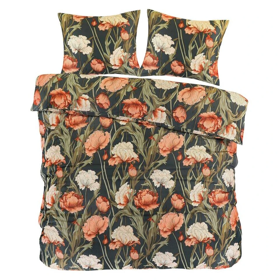 Dekbedovertrek Fleur - Zwart/geel - 200x200/220 Cm 3 Dekbedovertrek Fleur - Zwart/geel - 200x200/220 Cm