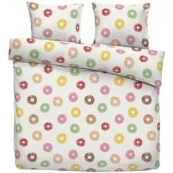 Dekbedovertrek Hailey - Wit/roze - 200x200 Cm