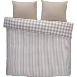 Dekbedovertrek Oxford - Taupe - 240x200/220 Cm -Leen Bakker Winkel 31106581 0101