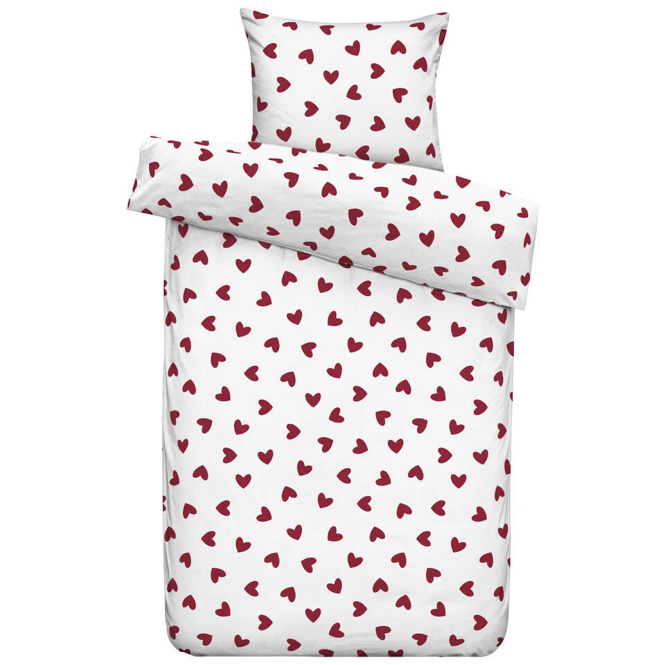 Dekbedovertrek Wies - Wit/rood - 140x200/220 Cm 3 Dekbedovertrek Wies - Wit/rood - 140x200/220 Cm