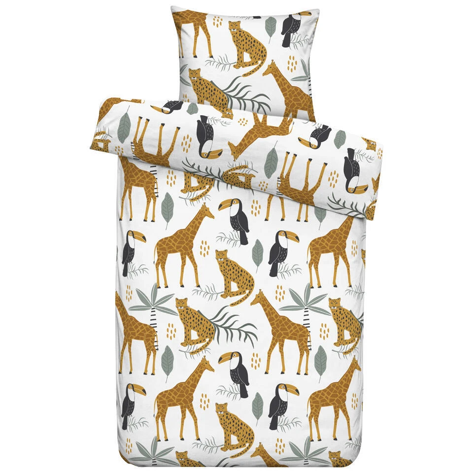 Dekbedovertrek Loet - Wit/oranje - 140x200/220 Cm 3 Dekbedovertrek Loet - Wit/oranje - 140x200/220 Cm