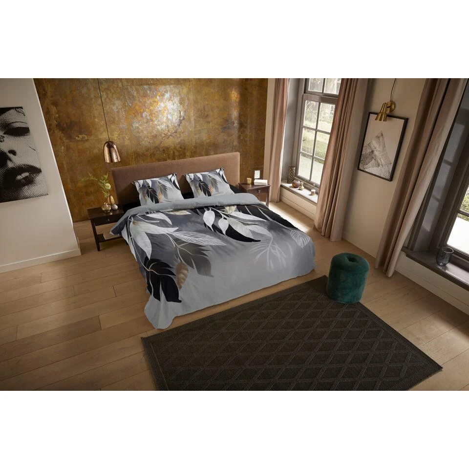 Pure Dekbedovertrek "bladeren" - Grijs - (240x200/220 Cm) - Microfiber 4 Pure Dekbedovertrek "bladeren" - Grijs - (240x200/220 Cm) - Microfiber - Afbeelding 2