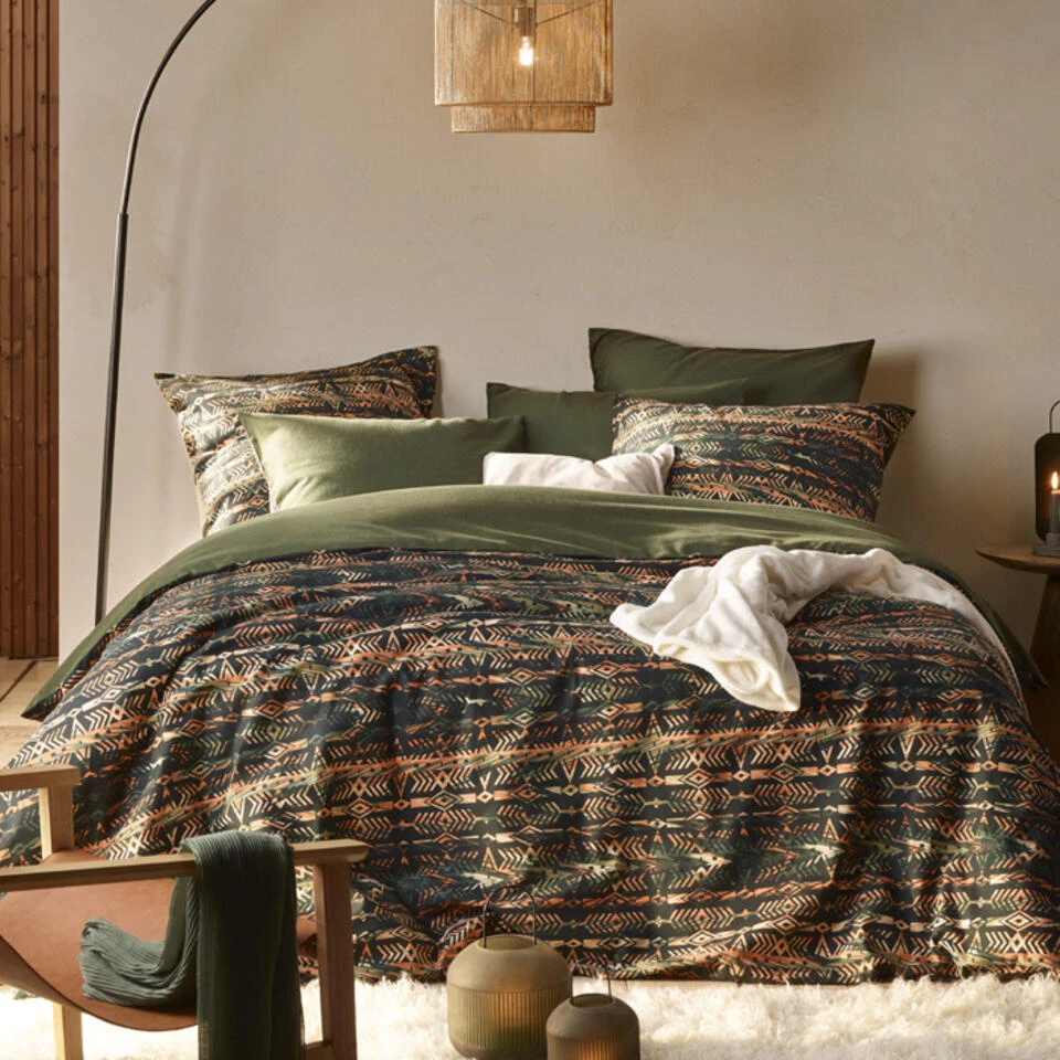 De Witte Lietaer Dekbedovertrek Rufus Khaki - 200 X 200/220 Cm - Flanel 5 De Witte Lietaer Dekbedovertrek Rufus Khaki - 200 X 200/220 Cm - Flanel - Afbeelding 3