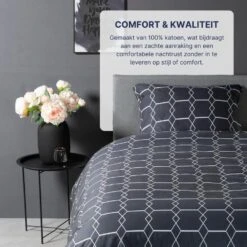 Ten Cate Katoenen Dekbedovertrek - 200x200/220 Cm - Graphic Gray -Leen Bakker Winkel 3629b52234ef4e53a52d582c77a3a779 1
