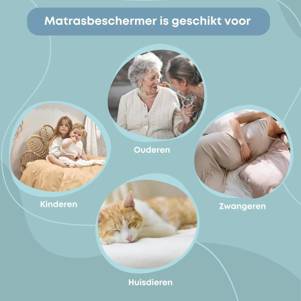 Waterdichte Matrasbeschermer Topper Hoeslaken Badstof-Lits-jumeaux (180x210 Cm) 5 Waterdichte Matrasbeschermer Topper Hoeslaken Badstof-Lits-jumeaux (180x210 Cm) - Afbeelding 3