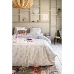 Dindi Home - Dekbedovertrek Flower Escape - 140x220 Cm - Off White / Lila -Leen Bakker Winkel 39f7a871b752471c85de4c7b6019105b