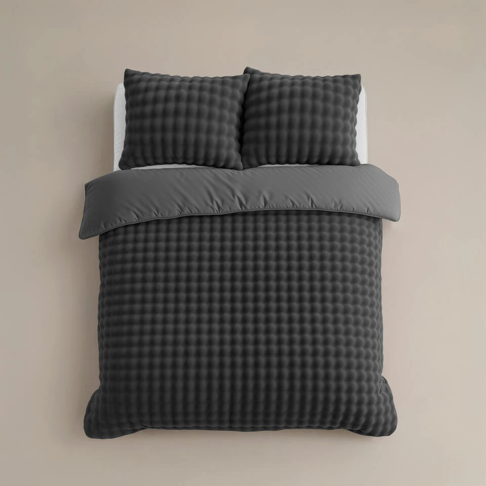 Dekbedovertrek 200x220 – Pompom Design & Warm Flanel Fleece - Antraciet 5 Dekbedovertrek 200x220 – Pompom Design & Warm Flanel Fleece - Antraciet - Afbeelding 3