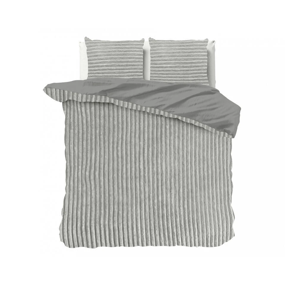 Dekbedovertrek Teddy Rib 200x220 – Fluweelzacht & Knus Design - Grijs 7 Dekbedovertrek Teddy Rib 200x220 – Fluweelzacht & Knus Design - Grijs - Afbeelding 5