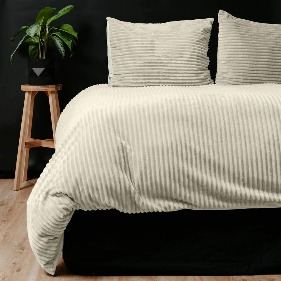 Dekbedovertrek Teddy Rib 140x220 – Fluweelzacht & Knus Design - Beige 4 Dekbedovertrek Teddy Rib 140x220 – Fluweelzacht & Knus Design - Beige - Afbeelding 2