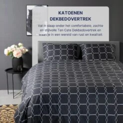 Ten Cate Katoenen Dekbedovertrek - 200x200/220 Cm - Graphic Gray -Leen Bakker Winkel 4234cd2034c348c795b63cdc80d06bf1 1