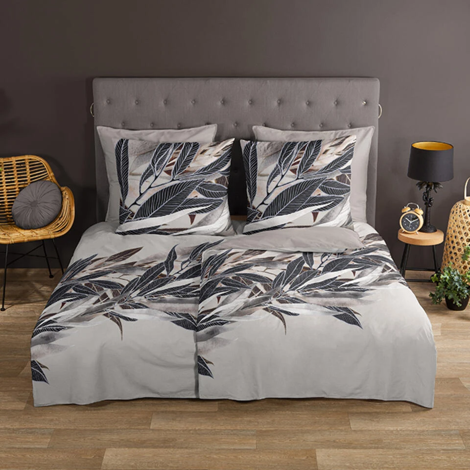 Good Morning Dekbedovertrek "veren" - Grijs - (140x200/220 Cm) - Katoen 5 Good Morning Dekbedovertrek "veren" - Grijs - (140x200/220 Cm) - Katoen - Afbeelding 3