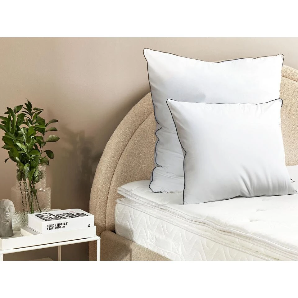 PELISTER - Hoofdkussen Hoog - Wit - 50 X 60 Cm - Katoen 4 PELISTER - Hoofdkussen Hoog - Wit - 50 X 60 Cm - Katoen - Afbeelding 2