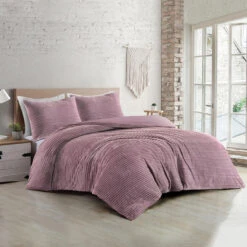 Zavelo Dorien Rib Teddy Dekbedovertrek Roze-2-persoons (200 X 200/220 Cm) -Leen Bakker Winkel 54700a0cd2984e22ba2f34f82bd31ab1
