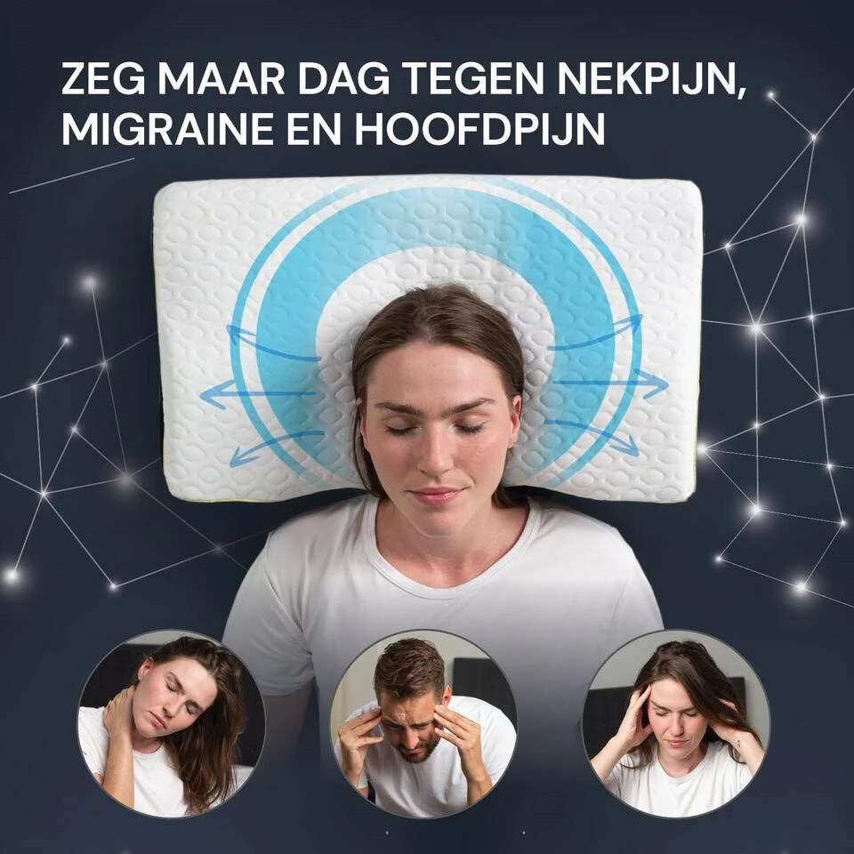 Vitapur Memosilver Anatomisch Anti-Snurk Kussen - 60x40 Cm 4 Vitapur Memosilver Anatomisch Anti-Snurk Kussen - 60x40 Cm - Afbeelding 2