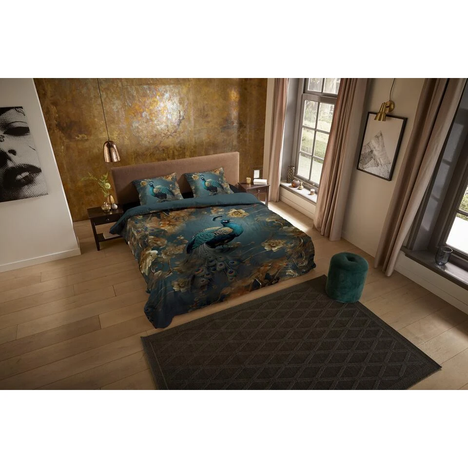 Pure Pauwen Dekbedovertrek Petrol-Lits-jumeaux (240 X 200/220 Cm) 4 Pure Pauwen Dekbedovertrek Petrol-Lits-jumeaux (240 X 200/220 Cm) - Afbeelding 2