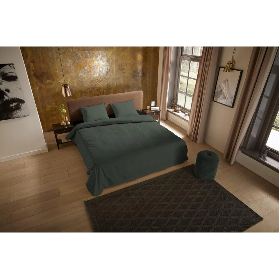 Pure Dekbedovertrek "uni Dessin" - Groen - (200x200/220 Cm) - Microfiber 4 Pure Dekbedovertrek "uni Dessin" - Groen - (200x200/220 Cm) - Microfiber - Afbeelding 2