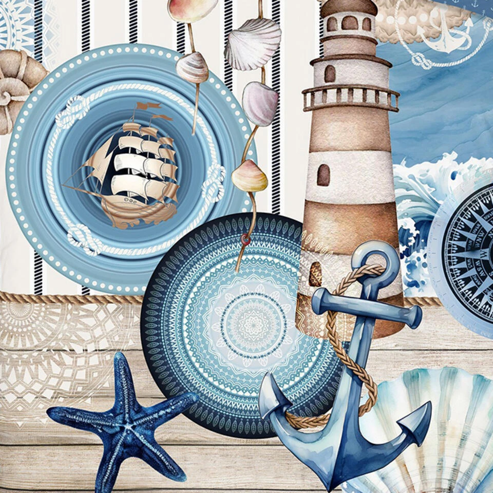 HIP Collectie Vuurtoren Dekbedovertrek Blauw-1-persoons (140 X 200/220 Cm) 5 HIP Collectie Vuurtoren Dekbedovertrek Blauw-1-persoons (140 X 200/220 Cm) - Afbeelding 3