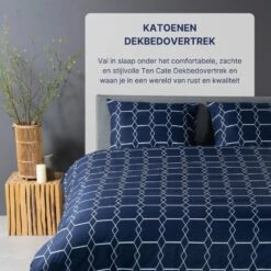 Ten Cate Katoenen Dekbedovertrek - 240x200/220 Cm - Graphic Navy -Leen Bakker Winkel 60aee57263b84d0f84e9d20abe162bb3