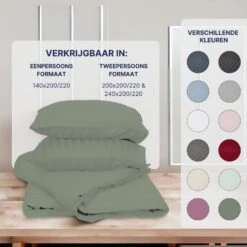 Ten Cate 100% Katoensatijnen Lits-jumeaux Dekbedovertrek - 240x200/220 - Groen -Leen Bakker Winkel 65d641e0af074071b4b7f71df546cd29