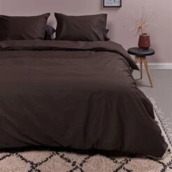 Ambiante Cotton Uni Dekbedovertrek - 260x200/220 - Bruin -Leen Bakker Winkel 66092dfca89f4abbbc4bafd174fd04ea