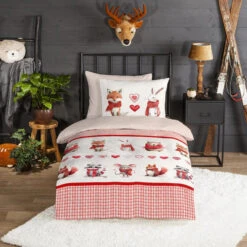 Good Morning Timmy Flanel Dekbedovertrek Rood -Leen Bakker Winkel 7ccde653b821434cbc021fbec15e15d8